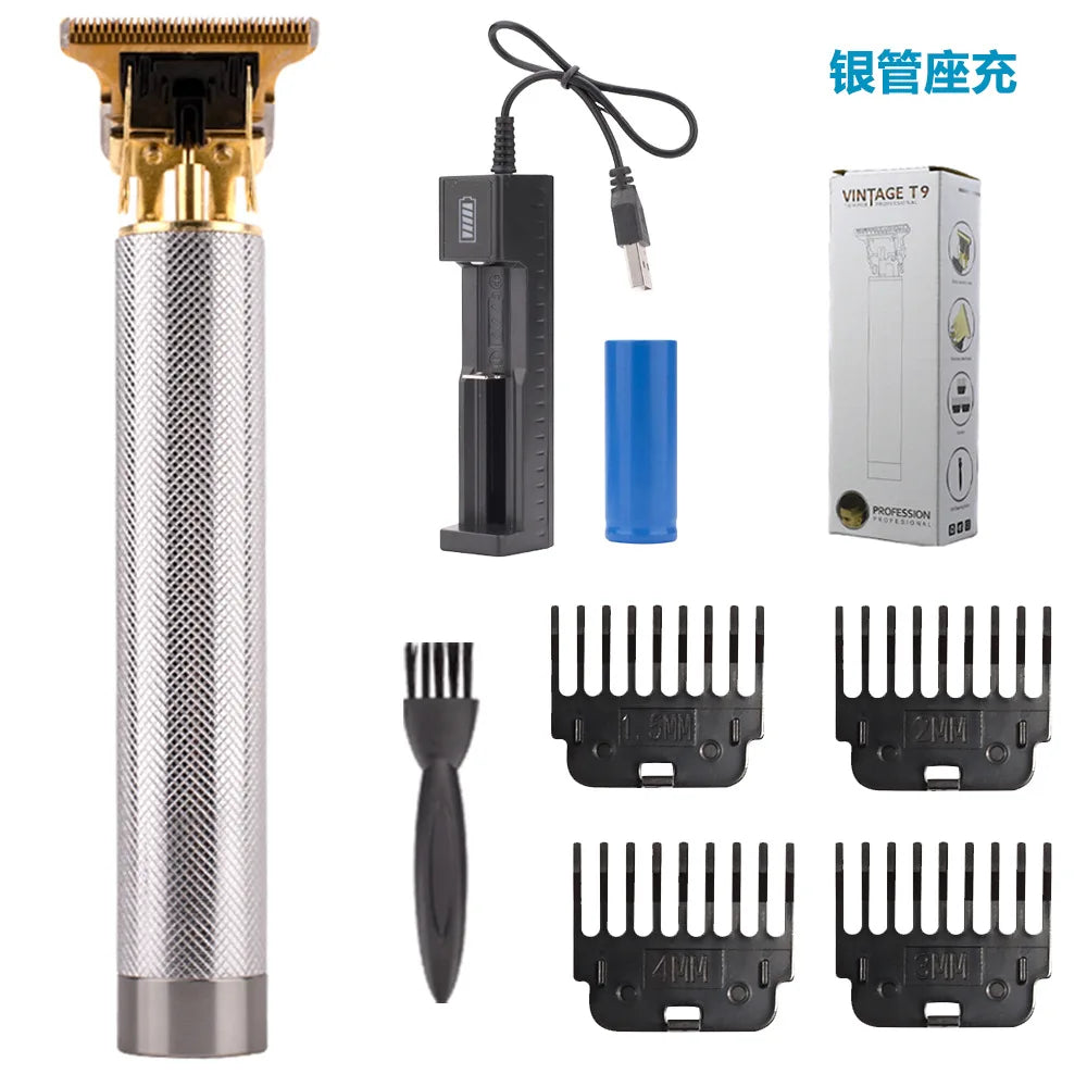 Vintage T9 Charger Electric Cordless Hair Cutting Machine Professional for Men Clipper Hair Trimmer