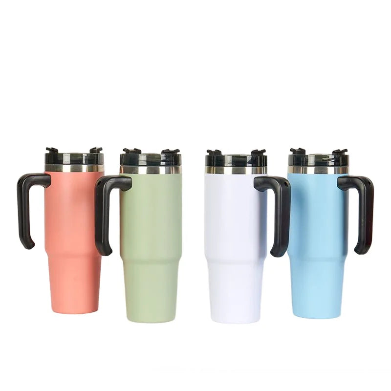 Free Plastic Acrylic Tea Coffee Lid Insulated Cups 600ml Thermos Vacuum Double Wall Stainless Steel Tumblers
