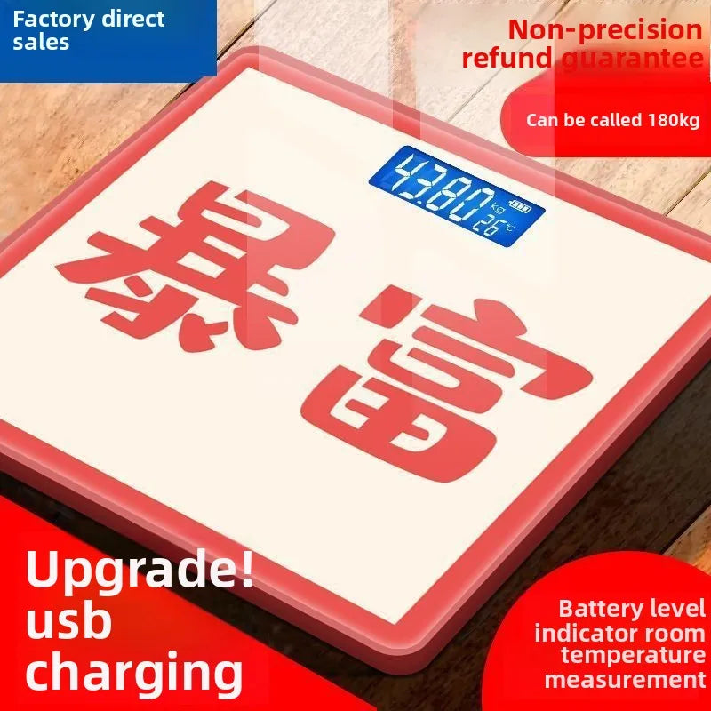 Accurate Cute USB Rechargeable Electronic Body Scale for Household Use for Weight Loss & Plastic Health Monitoring Dormitories