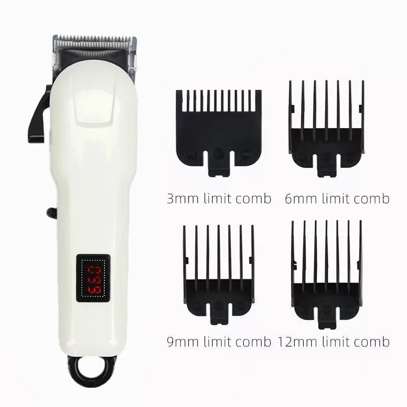 Professional Stainless Blade Hair Clipper Led Display All Metal Barber Machine Usb Rechargeable Electric Hair Trimmer