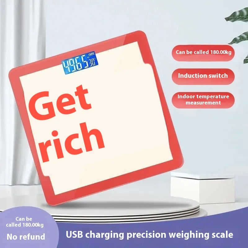 Accurate Cute USB Rechargeable Electronic Body Scale for Household Use for Weight Loss & Plastic Health Monitoring Dormitories