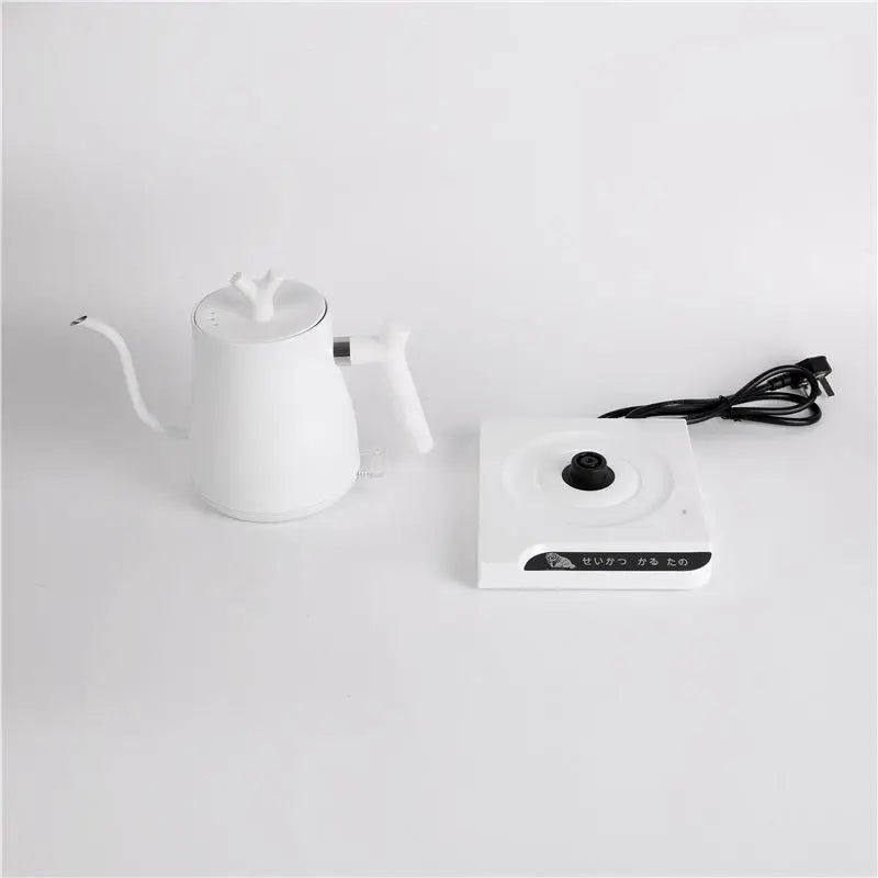1.2L Gooseneck Electric Coffee Kettle White Mini Stainless Steel Pour Over Tea Electric Kettle