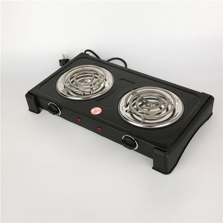 RTS Wholesale Stainless Steel Double Hot Plate Stove Countertop Spiral Electric Hot Plate Cooking Element