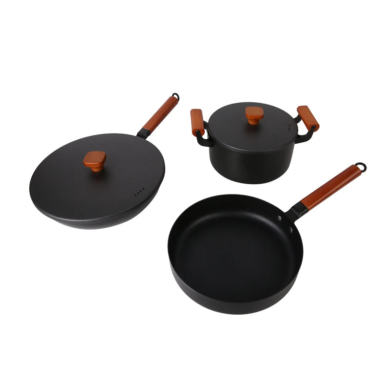 2023 Hot Sale Cooking Pot Set Cooking Pot 3  Non Stick Cookware With Color Box Wholesale