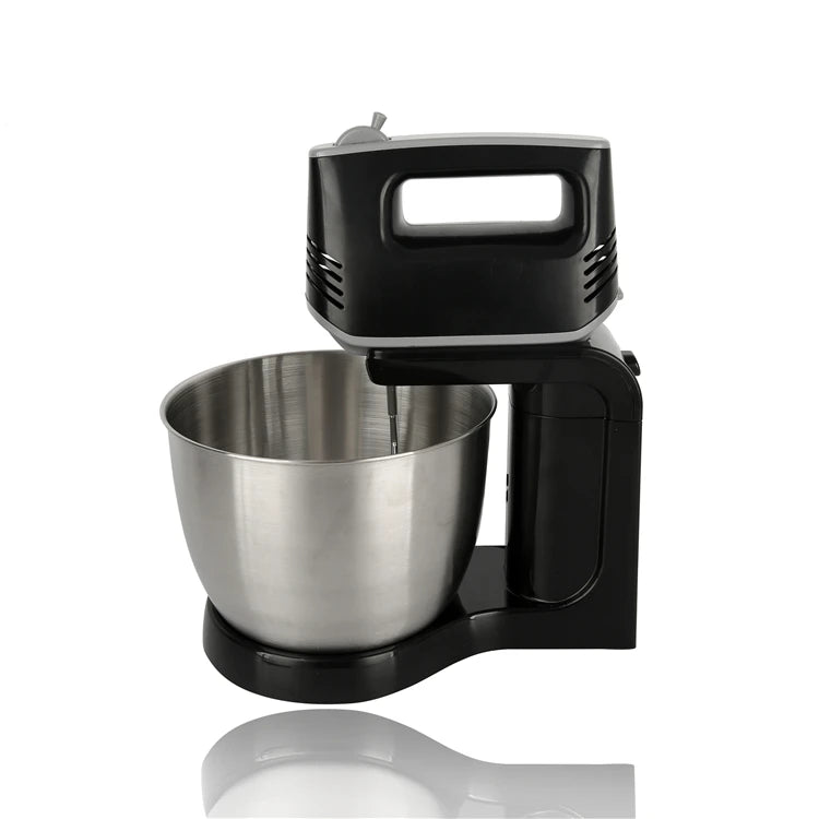 Wholesale Stainless Steel Egg Beater Household Manual Milk Beater 600W Stand Hand Mixer With Mixing Bowl