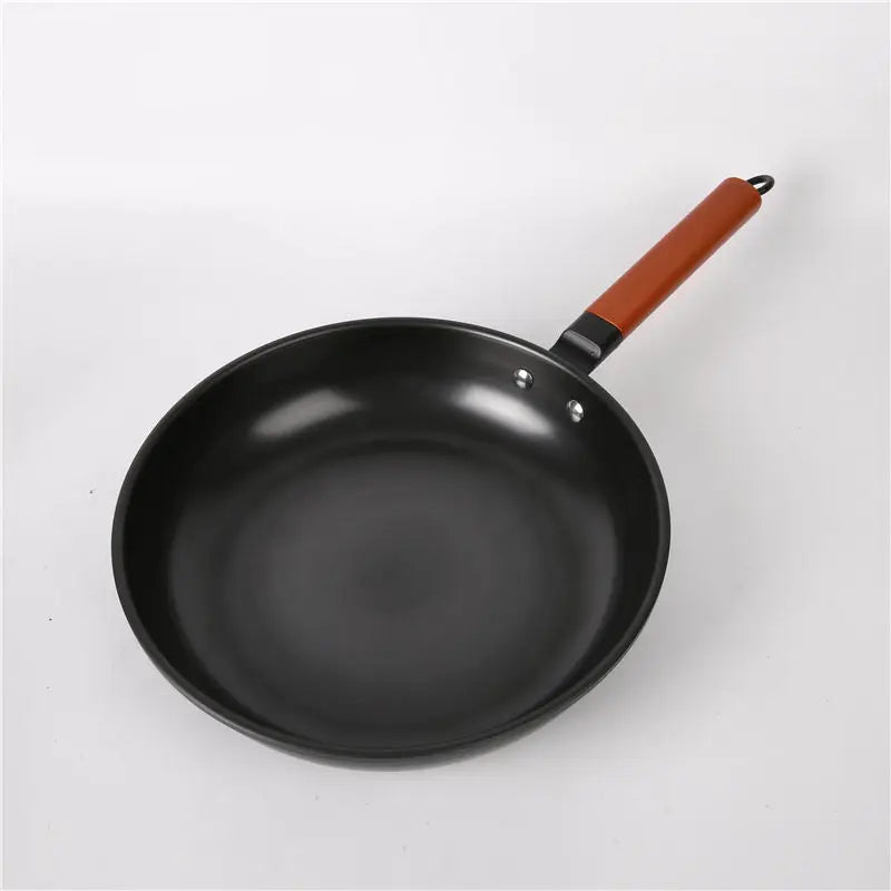 Black Stainless Steel Fry Pans Nonstick Coating Iron Cookware Set Wok Pan Multi Functional Cooking Sets With Glass Cover