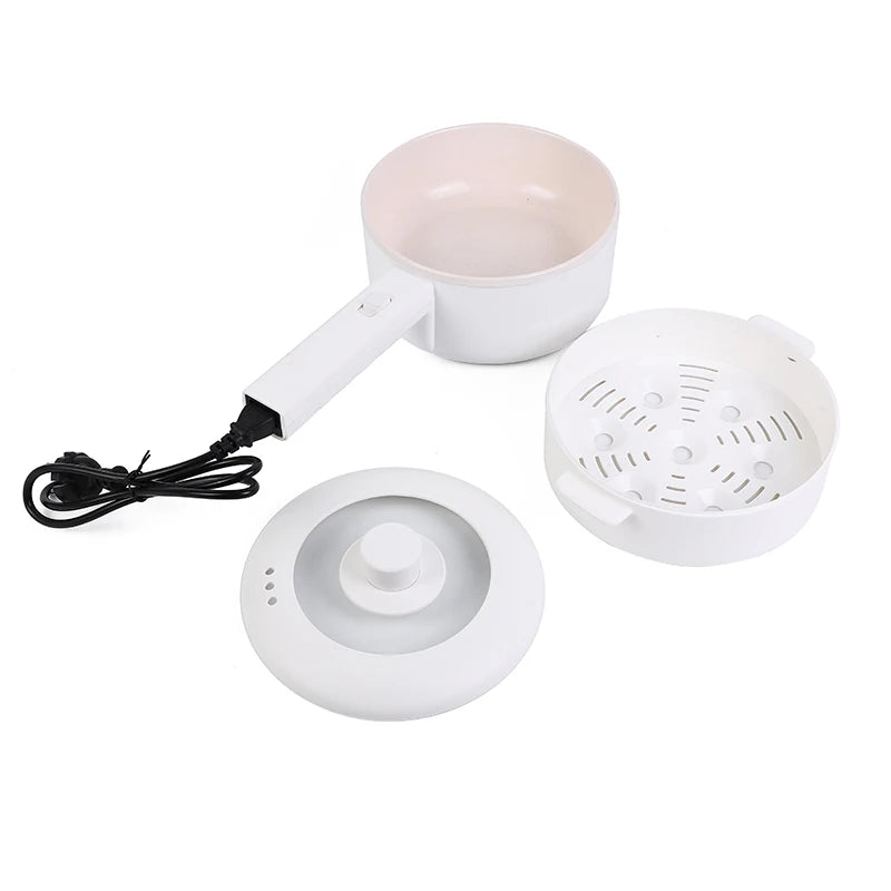 RTS 700W 1.8L 220V 18CM Mini Food Noodle Soup Travel Portable Pot Electric Multi Cooking Pot with Steamers
