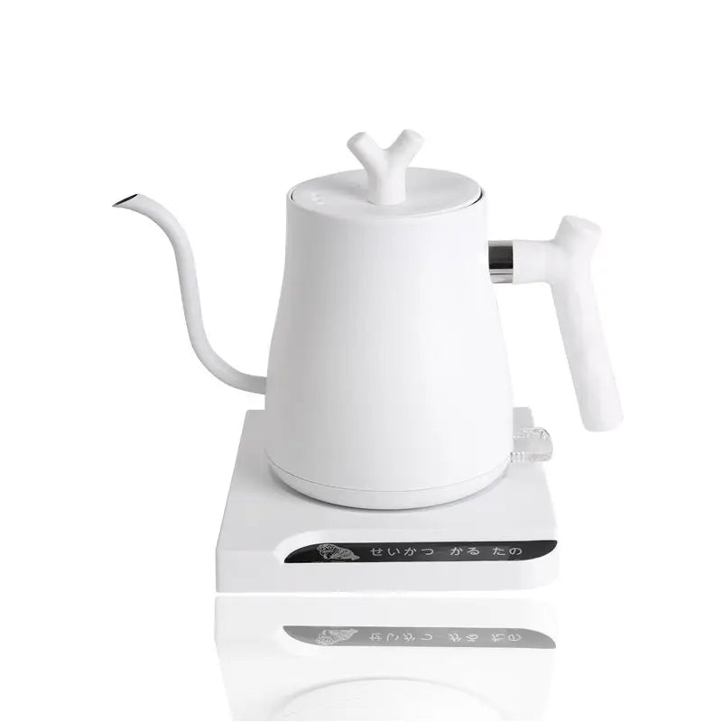 1.2L Gooseneck Electric Coffee Kettle White Mini Stainless Steel Pour Over Tea Electric Kettle