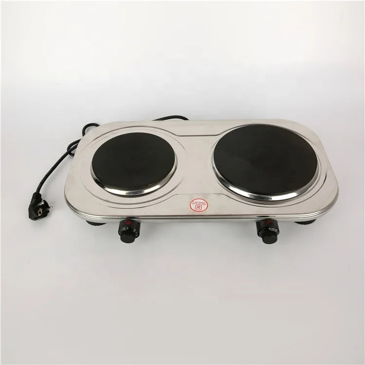 RTS Kitchen Use Double Hot Plate Stove 1000W Electric Hot Plate Portable 2 Burner Hot Plate