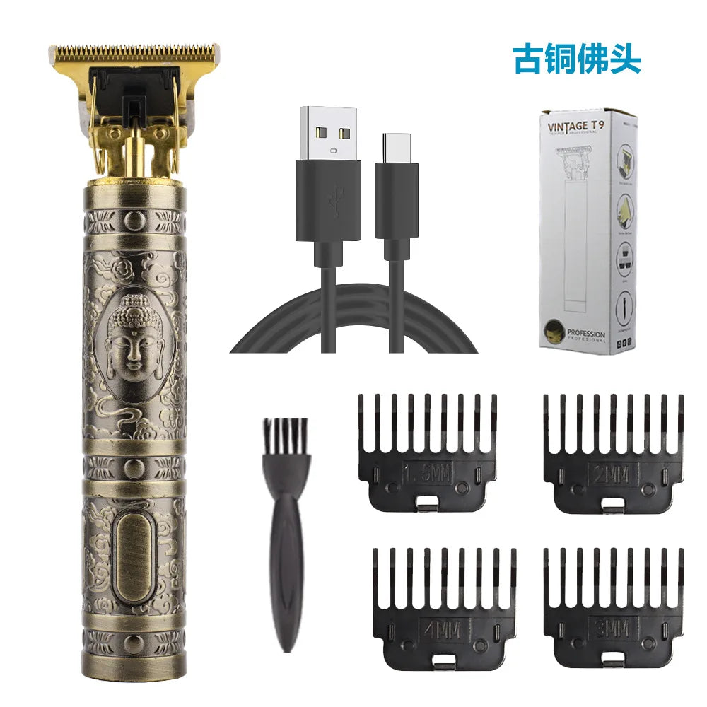Vintage T9 Charger Electric Cordless Hair Cutting Machine Professional for Men Clipper Hair Trimmer