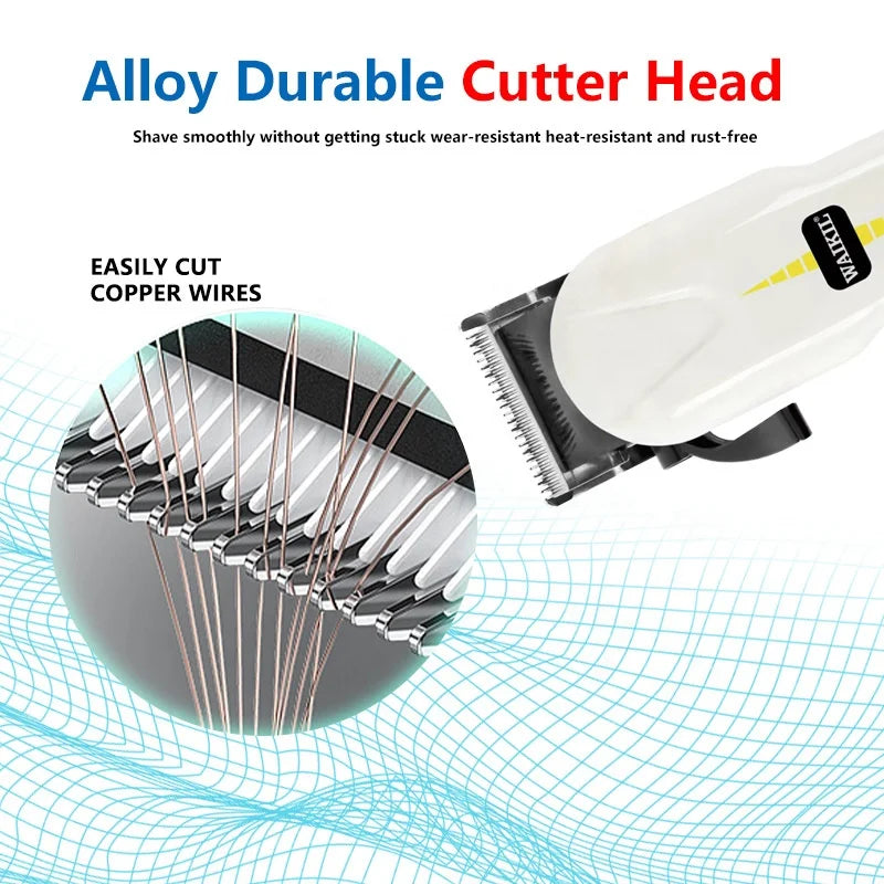 Professional Stainless Blade Hair Clipper Led Display All Metal Barber Machine Usb Rechargeable Electric Hair Trimmer