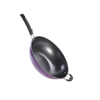 RTS 34CM Chinese Stove Wok Non Stick Stir Fry Cooking Wok Double Handle With Wooden Handle