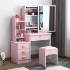 Trendy Plastic Material Bay Window Integrated Dressing Table Storage Cabinet Small Apartment Makeup Desk 1-Year for Household