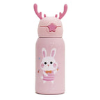 Cute Cartoon Portable Outside Children 316 Stainless Steel Vacuum Flask 500ml School Water Bottle for Kids With Straw