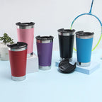 Reusable Vaccum Glass 502ml Thermal Beer Glass Cup Keep Cold Copo Termico With Lid and Opener