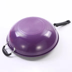 RTS 34CM Chinese Stove Wok Non Stick Stir Fry Cooking Wok Double Handle With Wooden Handle