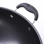 RTS 34CM Chinese Stove Wok Non Stick Stir Fry Cooking Wok Double Handle With Wooden Handle