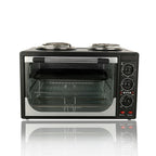 RTS 30L Electric Mini Stove Oven Multi-Functional Household Pizza Maker and Fruit Barbecue Toaster Built-in 2 Hot Plate
