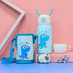 Cute Cartoon Portable Outside Children 316 Stainless Steel Vacuum Flask 500ml School Water Bottle for Kids With Straw