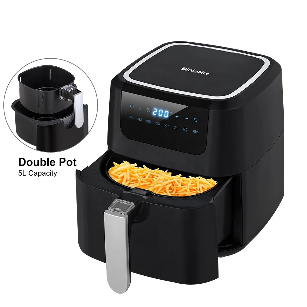 1400W Electric 5L Large Capacity Air Fryer Custom Oil Free Deep Fryer Without Oil Smart Touch Air Fryer