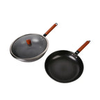 Black Stainless Steel Fry Pans Nonstick Coating Iron Cookware Set Wok Pan Multi Functional Cooking Sets With Glass Cover