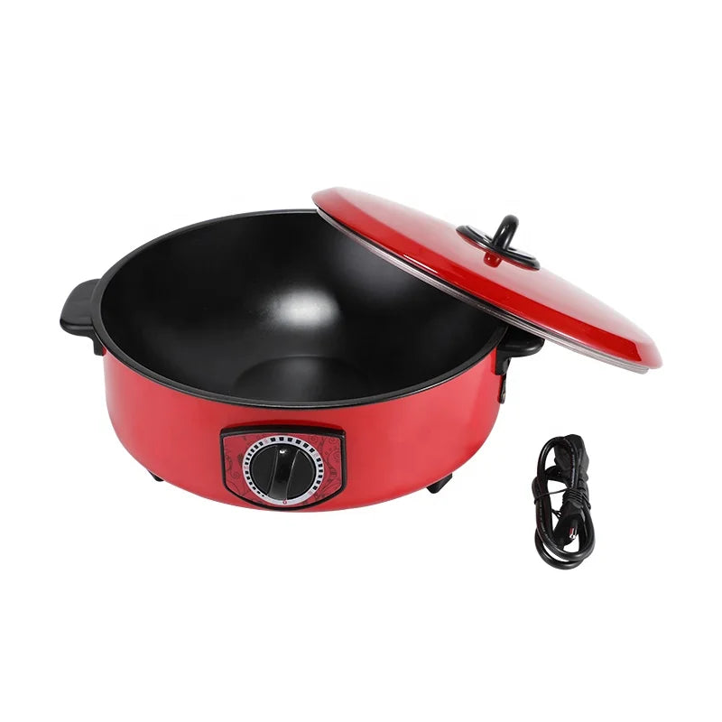 RTS 1000W Non-Stick Coating Electric Skillet Wholesale Home and Hotel Use Multifunctional Energy Saver