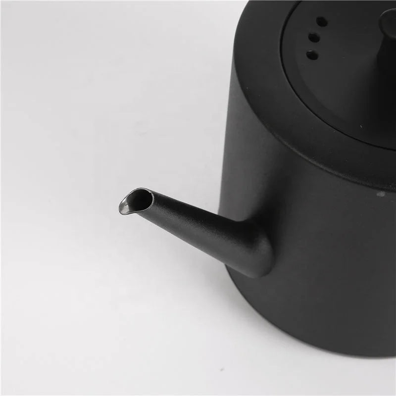 1L Portable Tea Coffee Pot Stainless Steel Retro Gooseneck Electric Pour-Over Kettle Black Electric Kettle