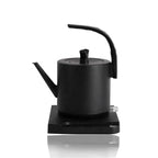 1L Portable Tea Coffee Pot Stainless Steel Retro Gooseneck Electric Pour-Over Kettle Black Electric Kettle